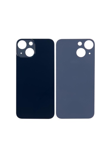 Apple Uyumlu iPhone 13 Mini Logolu Arka Pil Batarya Kapağı, Lens Hariç. Siyah