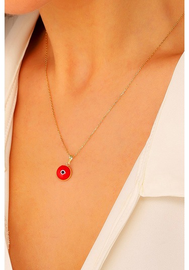 Kadın 14 Ayar Altın Nazar Göz Kolye Ucu