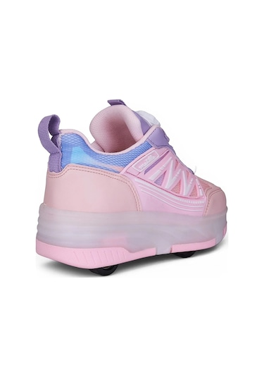Tuğba Ortopedi Çocuk Kol Saati Hediyeli Işıklı Tekerlekli Sneaker Pudra