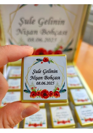 Karton Kutuda İsme Özel Çikolata-48li