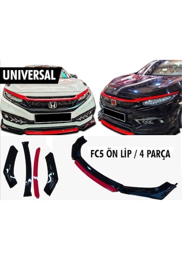 OtoÇizgi Universal 4 Parça Lip Piano Black Kırmızı Dilli OtoÇizgi