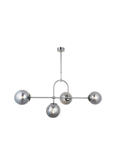 Portual 4'lü Krom Avize Çok Renkli