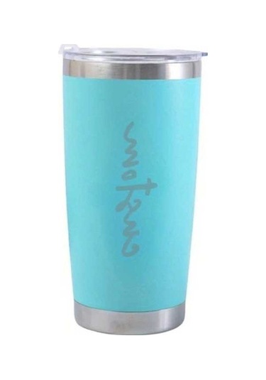 Trendooze Kişiye Özel İşlemeli Paslanmaz Light Blue Termos Bulaşık Makinesine Girmez Açık Mavi Açık Mavi