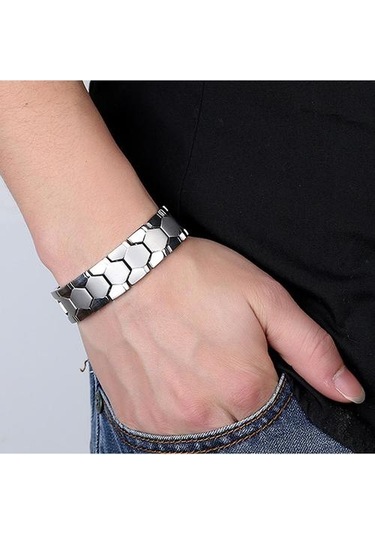 Erkek Anyon Manyetik Enerji Bilezik 316l Paslanmaz Çelik Sağlık Bilezik Altın - Gold