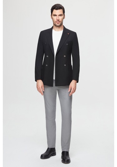 Twn Slim Fit Siyah Kumaş Ceket 5ef04dd024881 001