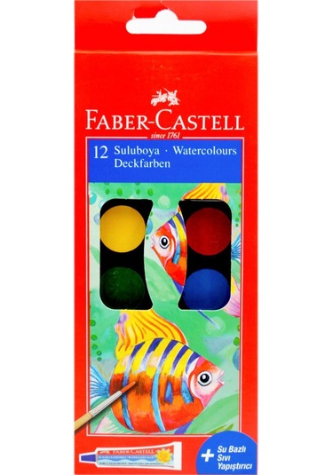 Faber Castell 4 Lü Boyama Seti 12 Li Kuru + Keçeli + Pastel + Sulu Boya + Sıvı Yapıştırıcı