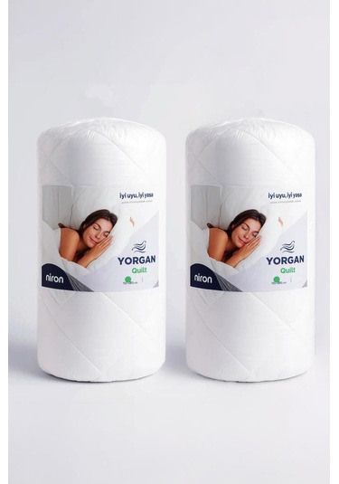 Niron Tek Kişilik Yorgan 2 Adet 155x215 Cm Mikrofiber Kumaş, 200 G/m² Silikon Elyaf Dolgu Beyaz
