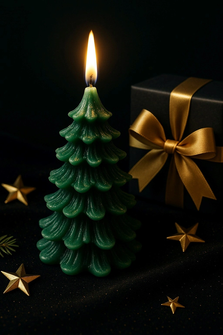 Romantik Ortam Işığı Rustik Dekor Çam Ağacı Şekilli Mum El Yapımı Doğal Çam Ağacı Mum Hediye 13x8 Cm Çok Renkli