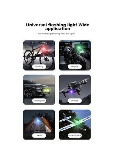 Motosiklet Bisiklet Scooter Anti-Çarpışma Ledi 9'lu