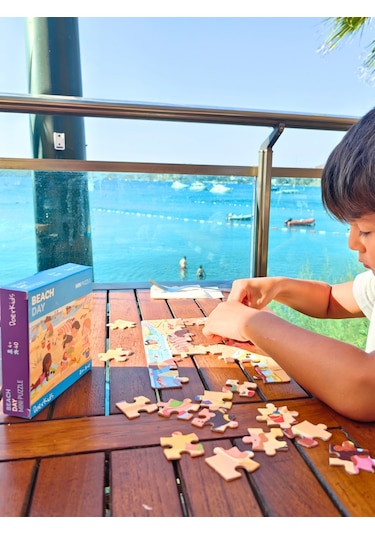 Doerkids Çocuklar Kumsalda Mini Puzzle 40 Parça