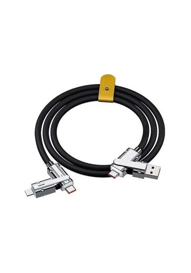 Flybuy 120w 4-in-1 Type-c Cep Telefonu Veri Kablosu, Pd Hızlı Şarj, 2m, Siyah