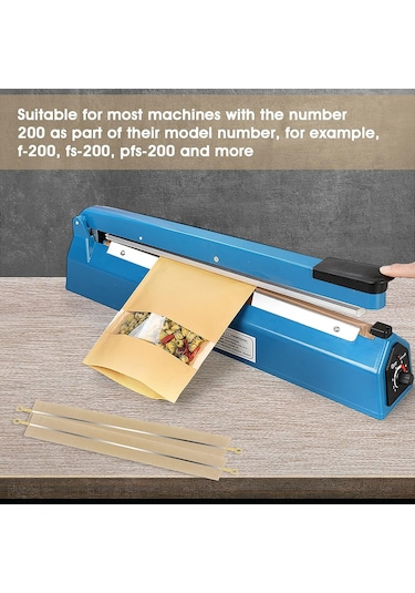 Dofolink 10 Adet 200mmx2mm Chromium Allüminyum Isıtıcı Elemanı Ve Ptfe Kumaşı İle 8 İnç Impuls Paketleyici Tamir Seti - Tamir Parçaları Ve Değiştirme Elemanları Haki Rengi