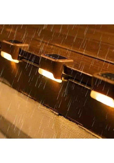 Besthome1 Dış Mekan Güneş Enerjisi Basamak Lambası, Ip65 Su Geçirmez Led, Bahçe/duvar/merdiven Dekorasyonu, 4'lu Paket Kasa Be Kahverengi