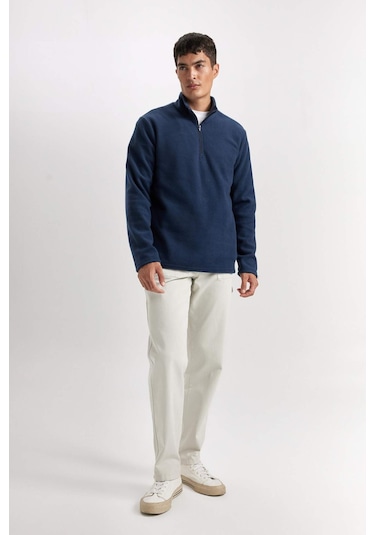 DeFacto Lacivert Tüylenme Yapmayan Soğuk Geçirmez Regular Fit Dik Yaka Fermuarlı Polar Sweatshirt Y3996AZNSIN257 DeFacto Lacivert Tüylenme Yapmayan Soğuk Geçirmez Regular Fit Dik Yaka Fermuarlı Polar Sweatshirt Y3996AZNSIN257