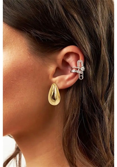 Kadın Vip Seri Su Damlası Model Küpe - Altın