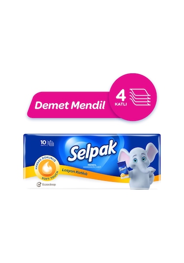 Selpak® Losyonlu Mendil 100'lü ( 10 x 10 )