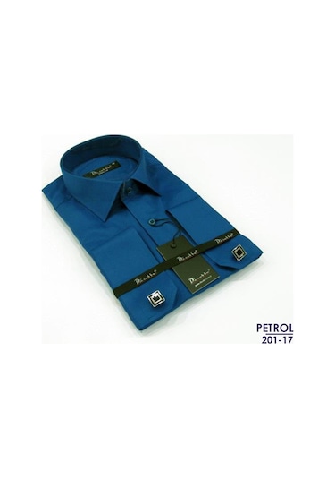 Dicotto Micro Kumaş Kol Düğmeli Slim Fit Düz Renk Erkek Gömlek Beyaz