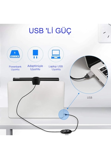 Laptop Monitör Işığı Göz Koruyucu Usb Kısılabilir Led Yansımasız