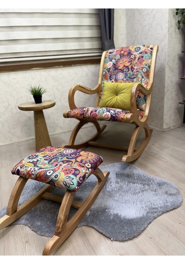 Asedia Rustik Naturel Retro Sallanan Sandalye Dinlenme Koltuğu