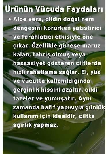 Naturix Doğal Aloe Vera Özlü Günlük Bakım Kremi 250 ML