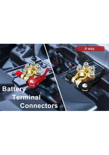 Yuntech01 Tam Bakır Otomobil Aküsü Terminali, 1'den 4'e Bağlantı, Hızlı Kesme Anahtarı, Uyumlu 50-200ah Aküler, Dayanıklı Ve Anti-koroziv