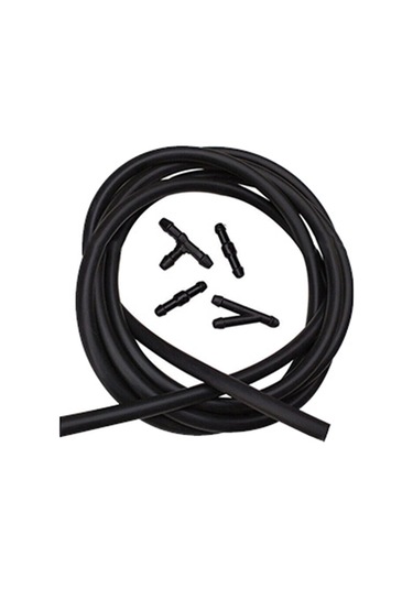 Lemestar Silecek Sprey Hortumu Ve Nozzle Seti - 5 Parça Kromlu Plastik, 2 Metre Boru, Kolay Kurulum, Dayanıklı, Engellemez