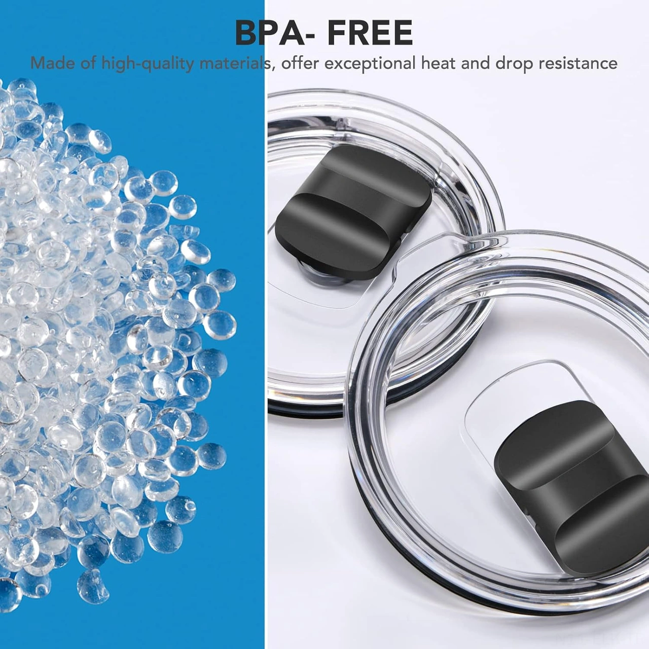 Xindoker 2 Adet Bpa-free Değiştirme Kapağı - Manyetik Kaydırmalı Anahtar, Sızıntı Sağlam, 14oz Kupa Ve 35oz Pipetli Bardak Uyumlu Seyahat Kapakları Siyah