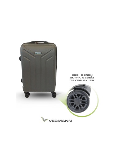 Vegmann Tartılı Scavel Antrasit Büyük Boy Valiz Antrasit