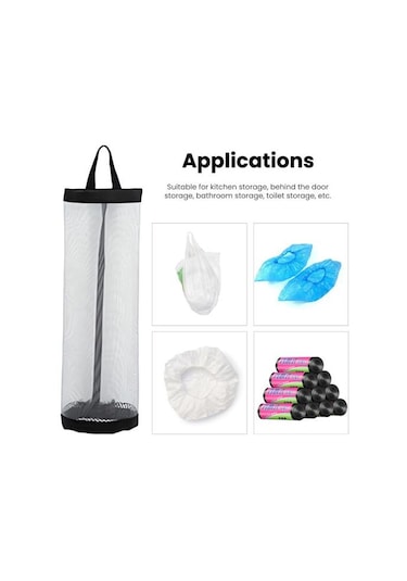 Siyah Çöp Torbası Depolama Kese Içi Boş Örgü Şeffaf Hafif Duvar Asılı Ev Yurt Plastik Siyah
