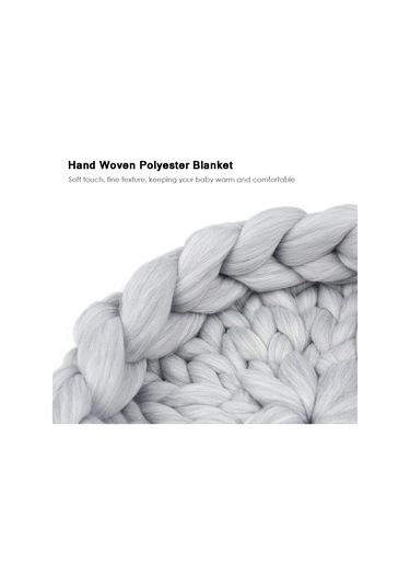 Maiyame Yeni Doğan Fotoğraf Jeli 40x5cm Yumuşak El Örgü Battaniye Bebek Büyüme İzleme Prop Gri Gri