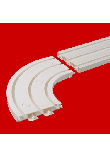 Plastik Korniş 3 Lü Dönüş Perde Rayı Aparatı 2 Adet