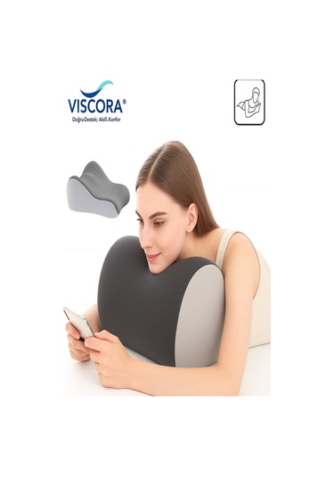 Vıscora Çok Amaçlı Ortopedik Bel Minderi Visco,-yıkanabilir Kılıf Ofis/ev Gri