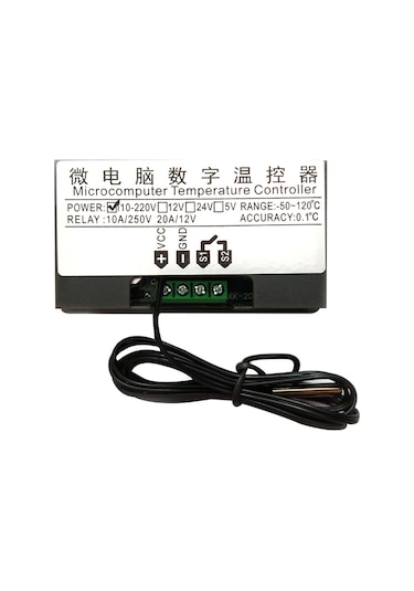 Qingmipy W3230 Mikro Sıcaklık Kontrol Paneli -55 C/+120 C, 0.1 C Doğruluk, Ntc Sensörlü, 10a Röle Çıkışı, 110-220vac