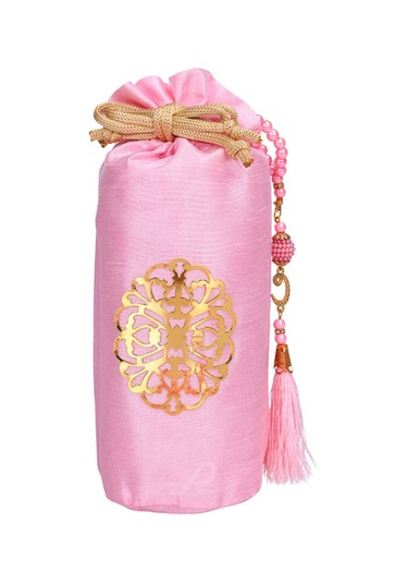 Tafta Seccade Ve İnci Vavlı Tesbih Şantuk Keseli Set Pembe