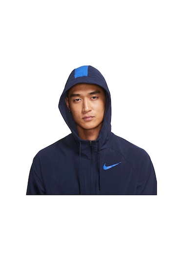 Pro Dri-fıt Flex Vent Max Tam Fermuarlı Kapüşonlu Erkek Antrenman Ceketi Ndd Sport Mavi