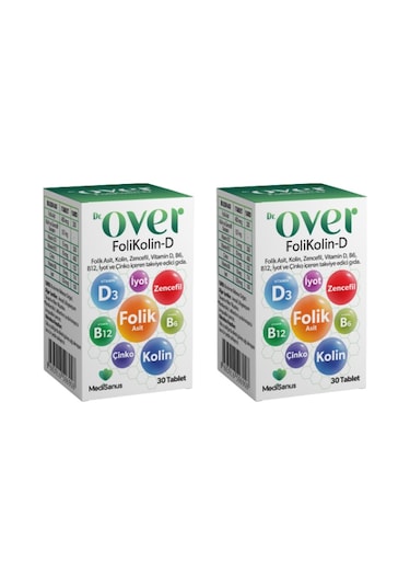 Dr. Over FoliKolin-D Gıda Takviyesi 2 x 30 Tablet