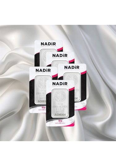 Leva Gold 50 Gr Nadir Gümüş Külçe 5 Adet