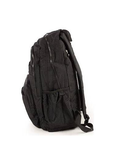 571 Krinkıl / Klinkır Su Geçirmez Hafif Çok Gözlü Spor, Seyahat, Okul, Laptop Sırt Çantası Siyah 1b Siyah