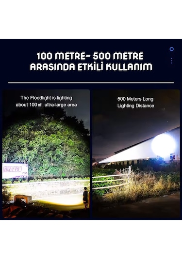 Wison 20w Fosforlu Şarjlı Metal El Feneri Ws-9944 Çok Renkli