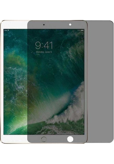 Maks Technology iPad Uyumlu Pro 12.9 2015 Mkst Tablet Privacy Temperli Cam Ekran Koruyucu - Siyah