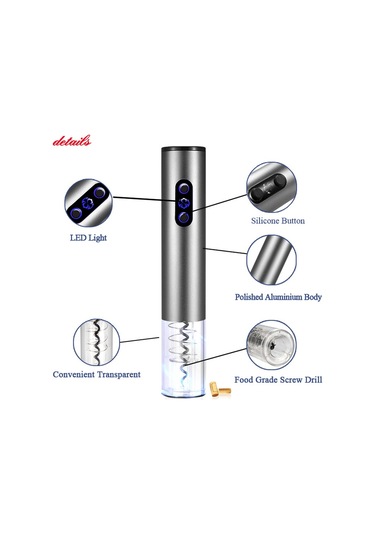 Schulzz Elektrikli Şarap Şişe Açacağı Şarap Kiti Tirbuşon Çok Renkli