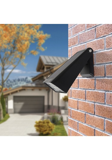 Skycity Solar Duvar Lambası Bahçe Aydınlatması Led Işık Ip65 Su Geçirmez Beyaz Işık 2 Mod 1 Adet Yh0606 Siyah