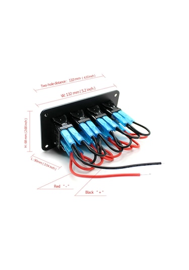 Teltree Hızlı Şarjlı 12v/24v Çift Usb Çıkışlı Su Geçirmez 8 Gang Anahtar Paneli - Araç, Tekne, Karavan İçin 1-gang