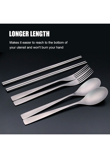 Tongxida Titanyum Ütülenmiş Üçlü Set: Kaşık, Çatal, Çubuk - Ultra Hafif, Anti Kayma, Yiyecek Açısını Korur - Kamp, Yürüyüş, Se Çok Renkli