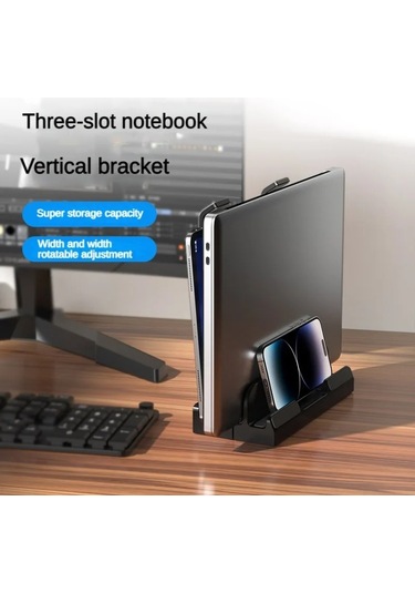 Çift Amaçlı Dizüstü Bilgisayar Dikey Standı Depolama Rafı Masaüstü Yükseltme Soğutma Tabanı White