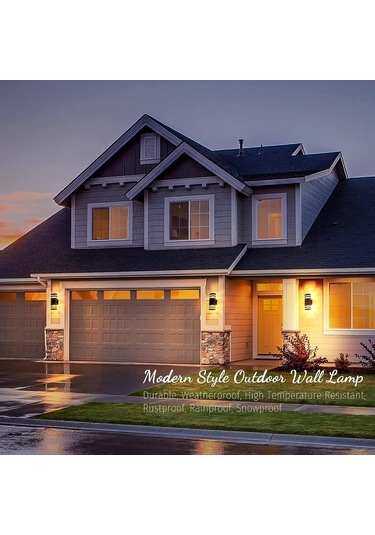 Springsun Siyah Modern Dış Cephe Led Duvar Lambası, İki Yönlü Işık, Su Geçirmez, Bahçe/portakal, E27 10w Ampul Dahil, 1 Adet