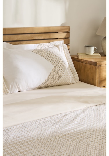 Kaşmir Home Flavo %100 Pamuk Çift Kişilik Nevresim Takımı Bej Bej