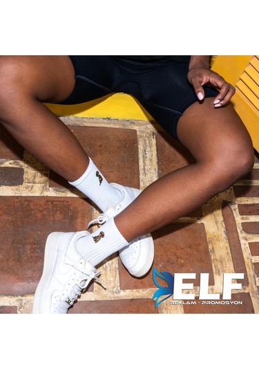 Kişiye Özel Tasarım Spor Çorap Beyaz