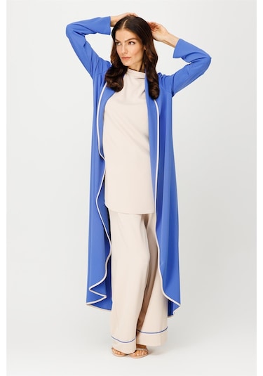 Uzun Ceketli Tunik Pantolon Takım Lavanta-lavanta Lila