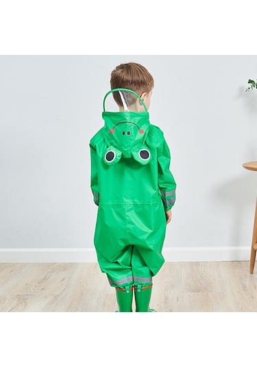 Çocuk Tek Parça Yağmurluk Erkek Ve Kız Hafif Kapşonlu Panço Sarı